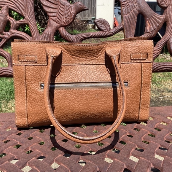 Dooney & Bourke Brown Pebble Leather Double Handle Satchel - Picture 3 of 9
